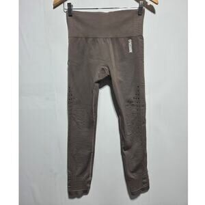 Gymshark  Chocolate Brown Energy Seamless High Rise Eyelet Cutout Leggings Med